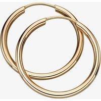 T.H.Baker Women's 9ct Yellow Gold 25mm Sleeper Hoop Earrings GE2215