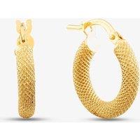 T.H.Baker Women's 9ct Gold Diamond Cut Hoop Earrings 1.53.0319