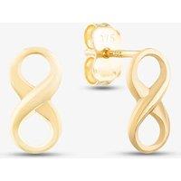 T.H.Baker Women's 9ct Gold Infinity Stud Earrings GE2157