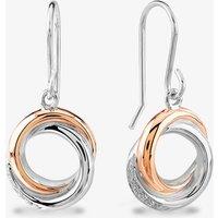 Rosa Lea Women's Pave Intertwined Rings Dropper Earrings BJ-E3268CRG0.5 in Silver