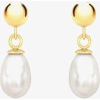 T.H.Baker Women's 9ct Yellow Gold Freshwater Pearl Dropper Earrings 1.58.7979