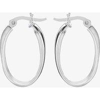 T.H.Baker Women's Sterling Silver Oval Creole Earrings 8.53.7779