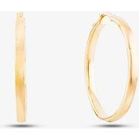 T.H.Baker Women's 9ct Yellow Gold Rectangular Tube Hoop Earrings 1.53.3719