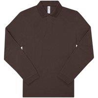 B&C Men's My Long-Sleeved Polo Shirt in Brown | Size: 3XL