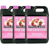 ProKleen Coloured Snow Foam Car Shampoo - Strawberry Fragrance - 3 x 5L in Pink
