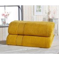 Rapport Home Royal Velvet Pure Cotton 2 Piece Towel Bath Sheet Set (90x140 cm) in Yellow