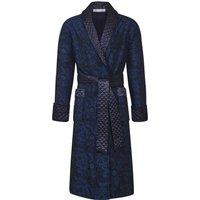 Bown of London Men's Sherlock Long Smoking Jacket in Blue | Size: XL/2XL