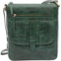 PRIMEHIDE Women's 'Arizona' Leather Large Cross Body Bag in Green