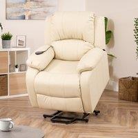 Artemis Home Northfield Dual Motor Massage Heat Riser Recliner Chair in Cream
