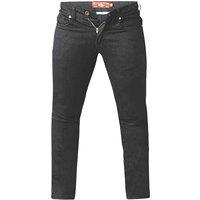 D555 Men's Claude Stretch Tapered Stretch Kingsize Jeans in Black | Size: 52R