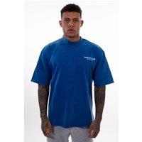 Discipline 365 Men's Discipline Soft Oversized T-Shirt with Brand Detail in Blue | Size: Large