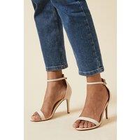 Dorothy Perkins Women's Wide Fit Tyla Barely There High Stiletto Heel Sandals in Beige | Size: 7