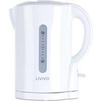 LIVIVO 1L Travel Kettle White Compact Electric Kettle Cordless 4 Cup 1000W with Auto Shut Off-Boil Dry Protection