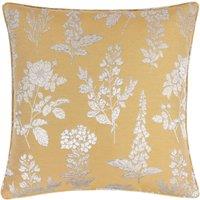 Wylder Nature Sophia Botanical Embroidered Cushion in Gold | Size: 50 cm x 50 cm