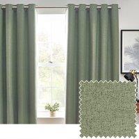 Furn Dawn Blackout Eyelet Curtain Pair in Light Green | Size: 168 cm width x 229 cm drop