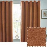 Furn Dawn Blackout Eyelet Curtain Pair in Burnt Orange | Size: 168 cm width x 229 cm drop