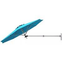 Costway Wall-Mounted Umbrella Water-proof Cantilever Parasols Tilting Sunshade Umbrella w/ Adjustable Pole in Navy