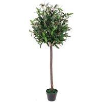 Leaf 120cm Artificial Olive Bay Style Topiary Fruit Tree in Green
