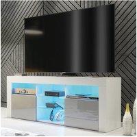 Creative Furniture Pulse TV Unit 145cm - A Stylish & Practical Cabinet with Gloss Doors & LED Lights in Grey
