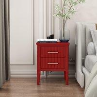 Cabinet Bits Palau 2 Drawer Bedside Table in Red