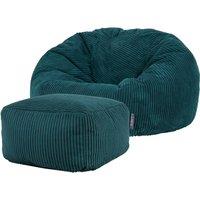 icon Kingston Bean Bag & Footstool Jumbo Cord Bundle in Teal