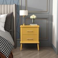 Cabinet Bits Cozzano 2 Drawer Bedside Table in Mustard