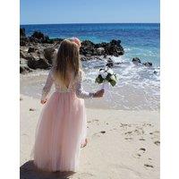 Lilly + Bo Girl's Mary Jane in Blush Apricot Party or Flower Girl Dress in Pale Pink | Size: 5-6 Years