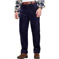 Pegasus Men's Sherpa Lined Corduroy Trousers in Navy | Size: 34R