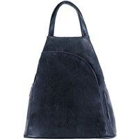 JFY Women's 2 Exterior Zippered Pockets Backpack With Handle in Navy