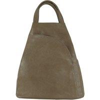 JFY Women's 2 Exterior Zippered Pockets Backpack With Handle in Khaki