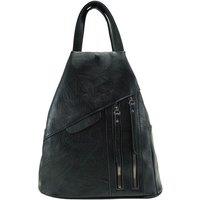 JFY Women's 3 Exterior Zippered Pockets Backpack With Handle in Black