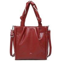 JFY Women's Pleated Top Handle Zip Closure Tote Bag in Maroon