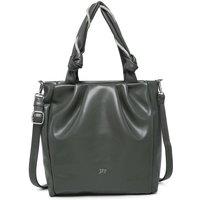 JFY Women's Pleated Top Handle Zip Closure Tote Bag in Dark Grey