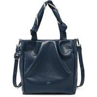 JFY Women's Pleated Top Handle Zip Closure Tote Bag in Dark Blue