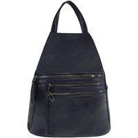 JFY Women's 4 Exterior Zippered Pockets Backpack With Handle in Navy