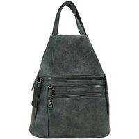 JFY Women's 4 Exterior Zippered Pockets Backpack With Handle in Dark Grey