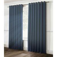 Luxury Living Plain Blackout Ring top Curtains in Navy | Size: 117 cm width x 183 cm drop