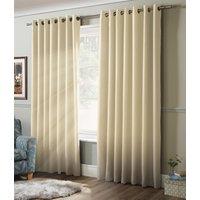 Luxury Living Plain Blackout Ring top Curtains in Cream | Size: 117 cm width x 183 cm drop