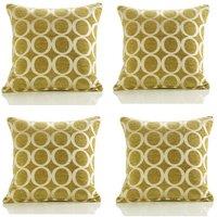 Luxury Living Luxury Chenille Cushion set of 4 in Lime | Size: 45 cm x 45 cm