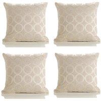 Luxury Living Luxury Chenille Cushion set of 4 in Cream | Size: 45 cm x 45 cm