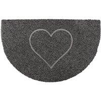 Oseasons Heart Half Moon Doormat in Grey | Size: 44 cm x 70 cm