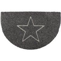 Oseasons Star Half Moon Doormat in Grey | Size: 44 cm x 70 cm