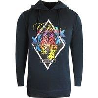 Cavalli Class Men's Diamond Tiger Design Black Hoodie | Size: 2XL