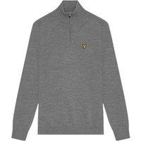 Lyle & Scott Men's Merino Wool Quarter Zip Golf Jumper in Mid Grey | Size: Small