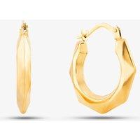 T.H.Baker Women's 9ct Yellow Gold Patterned Creole Earrings UER121Y