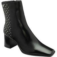 Ravel Women's Black Leather 'Bann' Heeled Ankle Boots | Size: 6