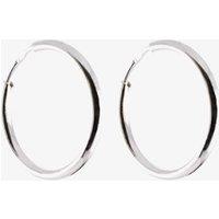 T.H.Baker Women's 9ct White Gold 18mmPlain Hoop Earrings 5-52-1929 in Silver