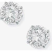 T.H.Baker Women's 9ct White Gold 6mm Round Cubic Zirconia Stud Earrings SE406 in Silver