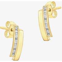 9ct Gold Double Bar Cubic Zirconia Earrings 1.58.9579