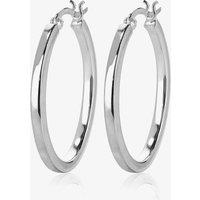 T.H.Baker Women's Silver Oval Creole Earrings 8-53-3459
